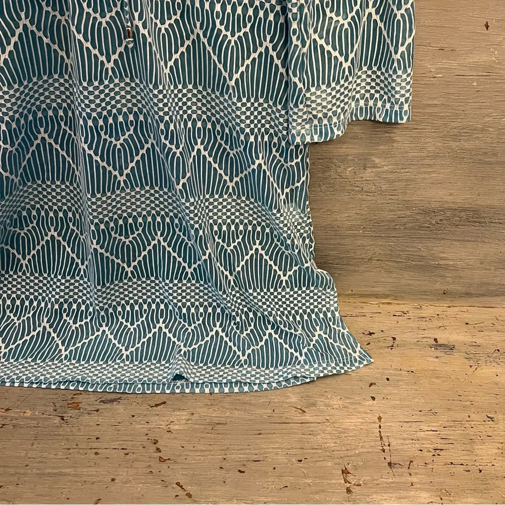 Porto Cruz Blue Ombré 3/4‎ Sleeve Lace Up Tunic Cover Up XL New with Tag - Picture 5 of 9